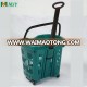 Plastic rolling shopping basket MJY-TR09