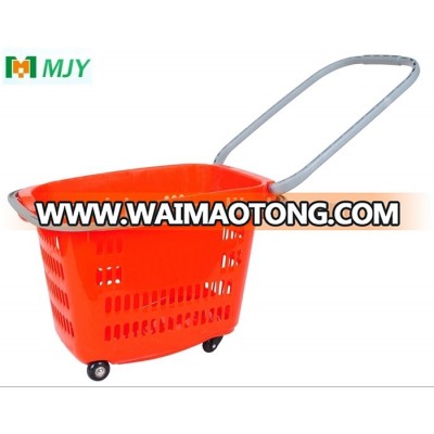 Plastic Rolling Shopping Basket MJY-TR12