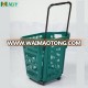 Plastic rolling shopping basket MJY-TR10