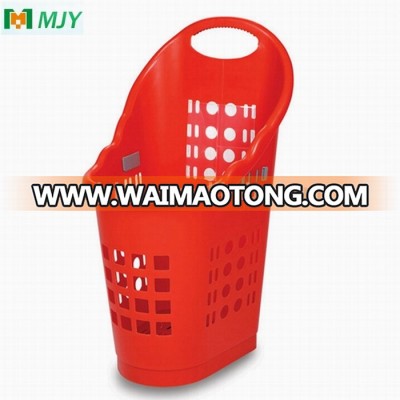 Plastic rolling shopping basket MJY-TR16